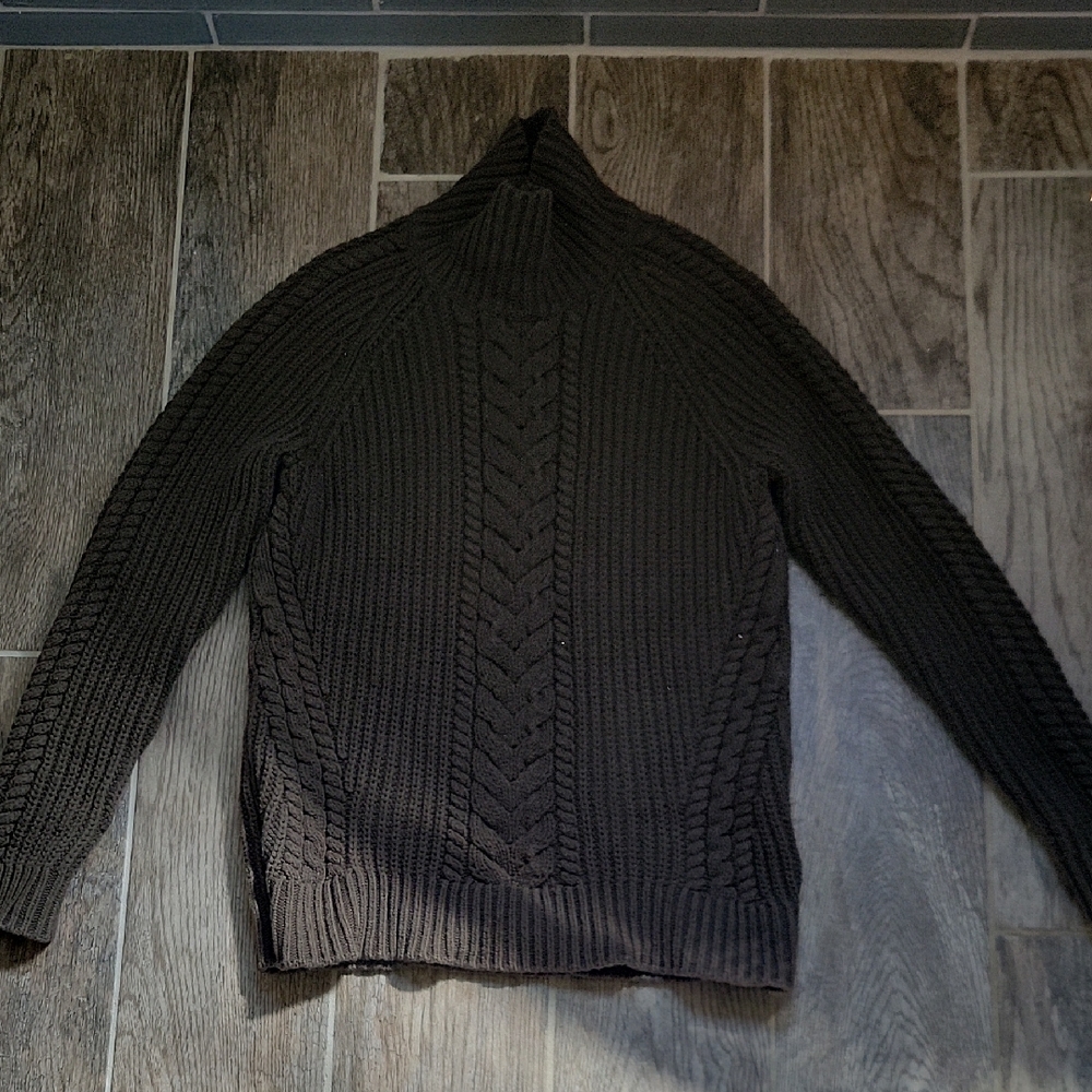 Lululemon Womens Cable Knit High Sweater Size 2 Olive Green